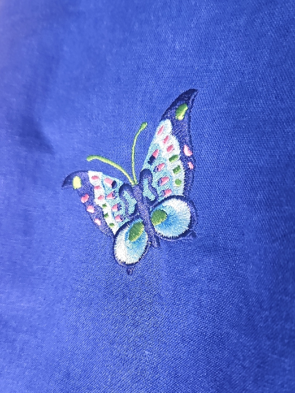 AGB Royal Blue Sleeveless Butterfly Appliqué Shift Dress - Picture 3 of 6